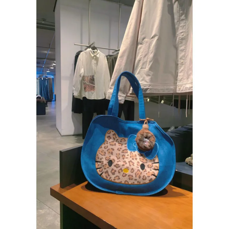 kaka homemade checkered cat KT plaid bag Showa retro y2k millennial hottie cute hand-worn crossbody bag