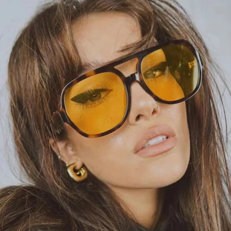 European and American cross-border new glasses trend retro double beam sunglasses ins marine film personality large frame Internet celebrity sunglasses