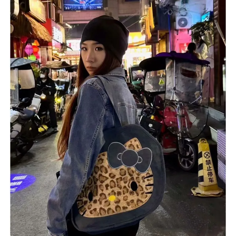 kaka homemade checkered cat KT plaid bag Showa retro y2k millennial hottie cute hand-worn crossbody bag - Image 3