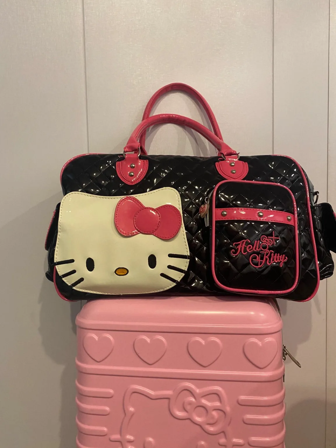 2023 New Hello Kitty Hello Kitty Japanese Sweetheart Babes PU Super Large Capacity Travel Shoulder Bag School Bag