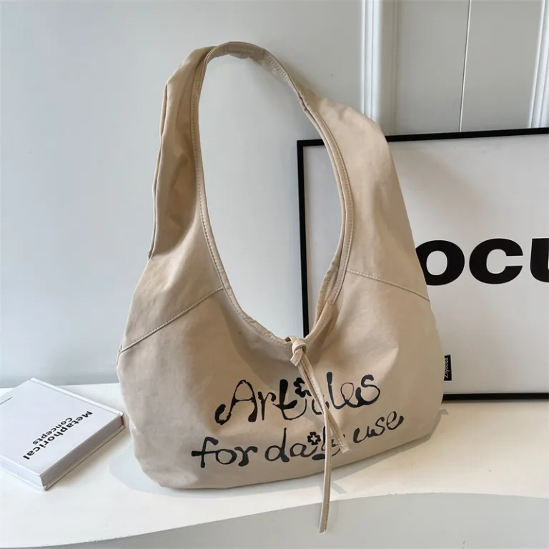 Niche letter print canvas bag bag women's autumn and winter 2024 new trendy large capacity versatile casual shoulder tote bag - Image 6