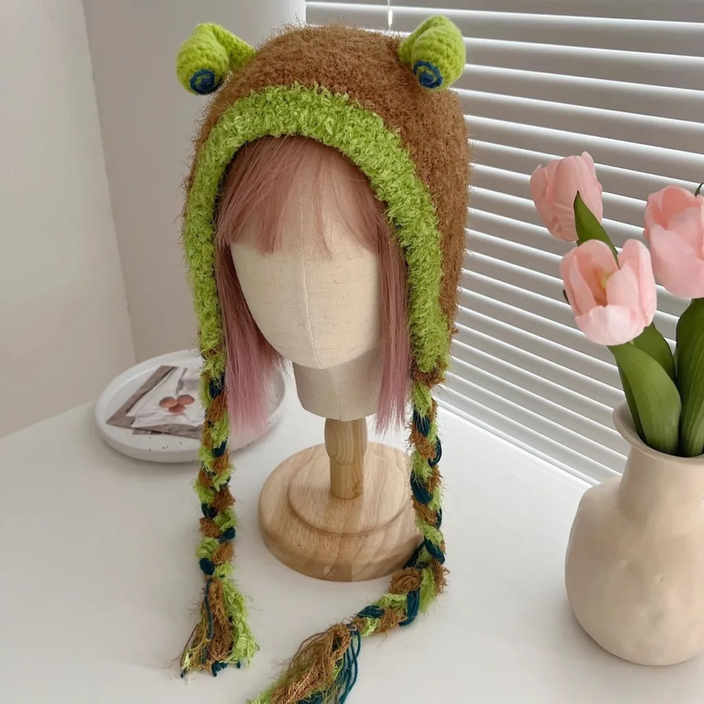 Original weird handmade cartoon cute snail plush ear wool hat women's winter warm earmuff autumn and winter - Image 3