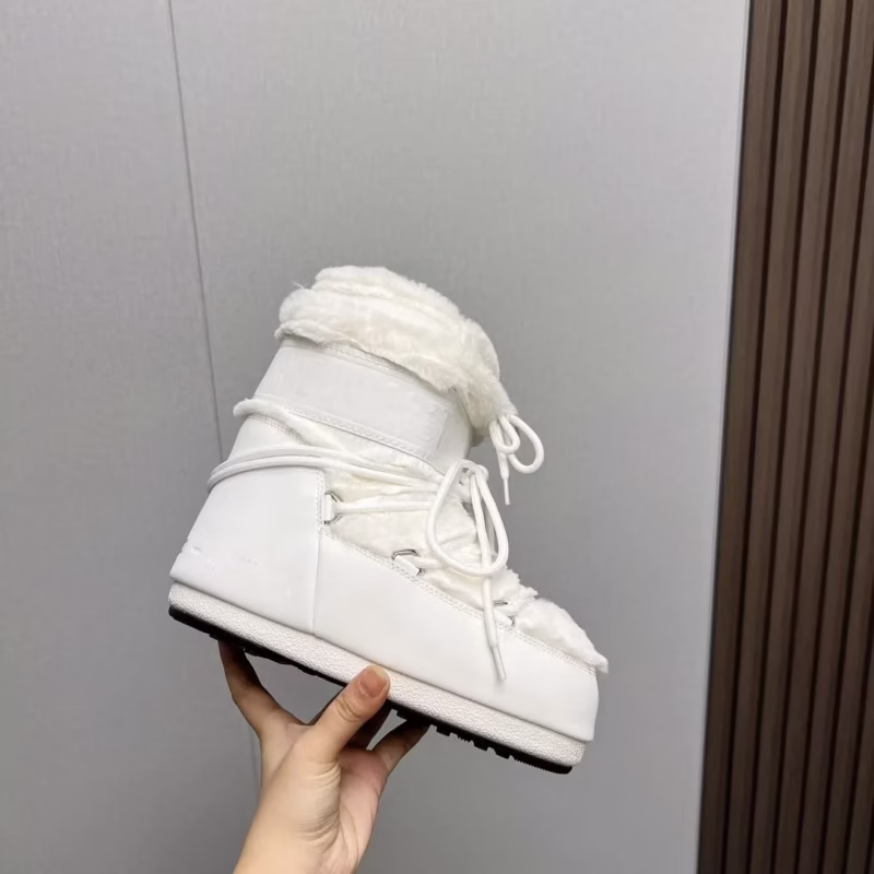European and American 23 new Internet celebrity autumn and winter skiing space boots fashion round toe medium tube women's snow boots thickened moon shoes - Image 29