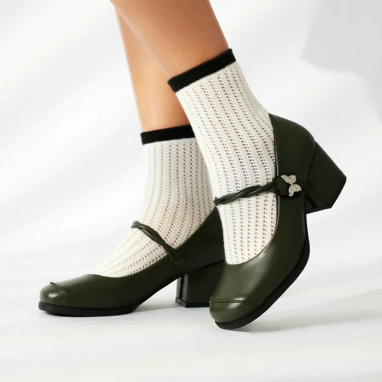 Mary Jane women's single shoes spring and autumn style square toe thick sole thick heel high heel bow Velcro women's high-heeled shoes