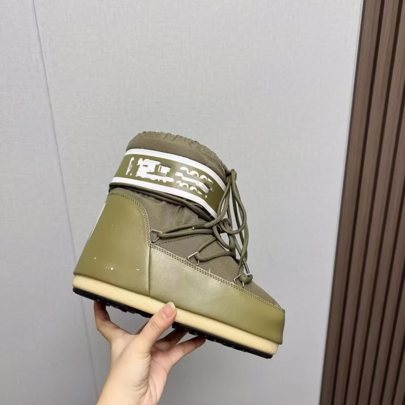 European and American 23 new Internet celebrity autumn and winter skiing space boots fashion round toe medium tube women's snow boots thickened moon shoes - Image 18