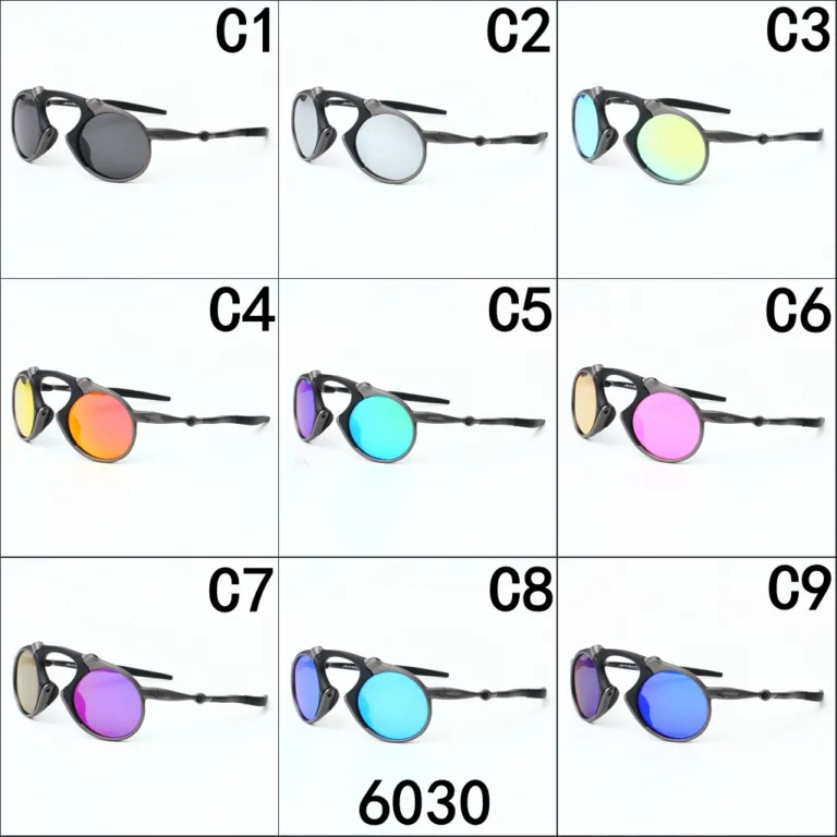 Cross-border trend retro polarized sunglasses for men and women round frame outdoor sports cycling zinc alloy driving sunglasses 6030 - Image 7