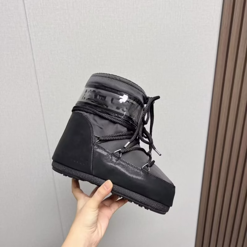 European and American 23 new Internet celebrity autumn and winter skiing space boots fashion round toe medium tube women's snow boots thickened moon shoes - Image 26