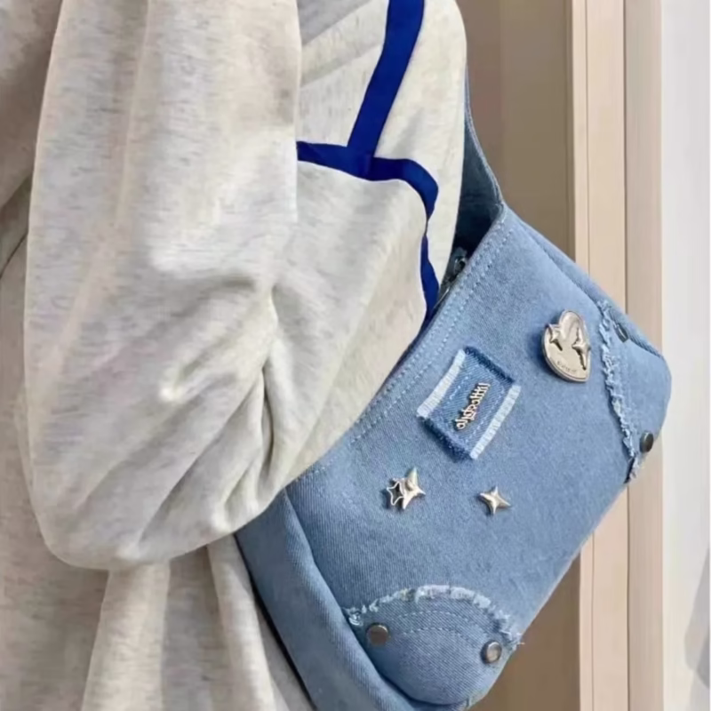 Niche Design Metal Star Cowboy Small Square Bag Armpit Bag 2024 New Vintage Commuter Handbag Shoulder Bag - Image 6