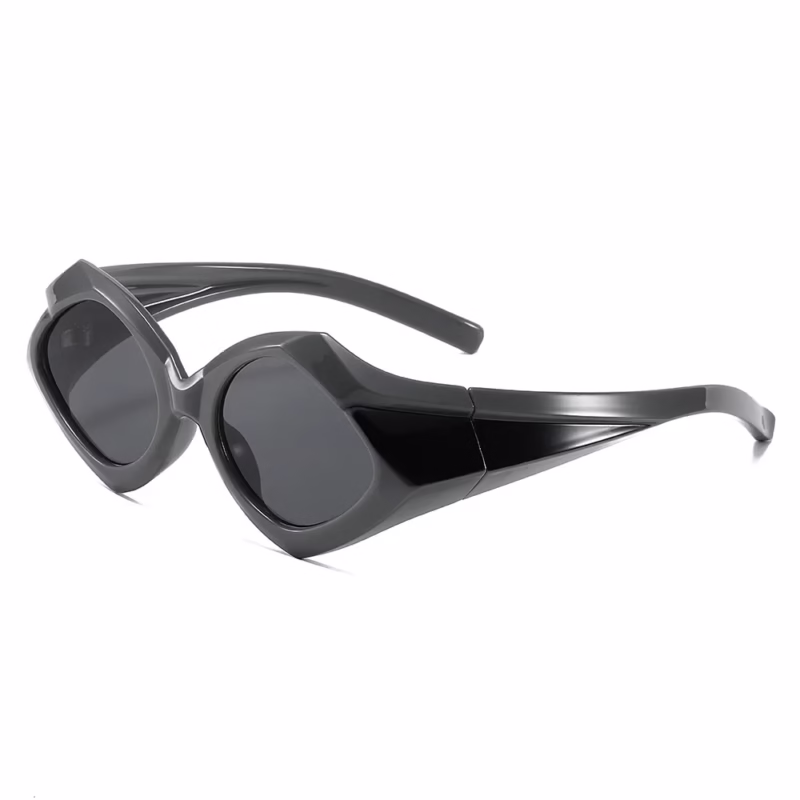 2024 New Cross-border Personalized Geometric Sunglasses European and American Trendy Internet Celebrity Triangle INS Hip Hop Color-Blocked Sunglasses - Image 5
