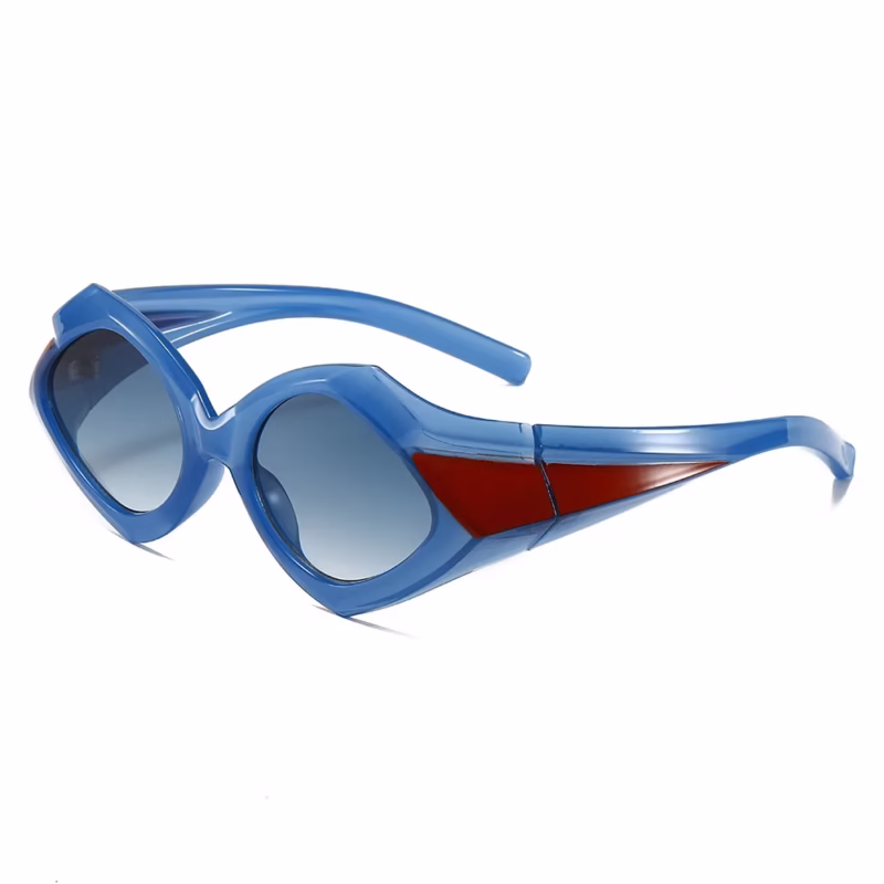 2024 New Cross-border Personalized Geometric Sunglasses European and American Trendy Internet Celebrity Triangle INS Hip Hop Color-Blocked Sunglasses - Image 7