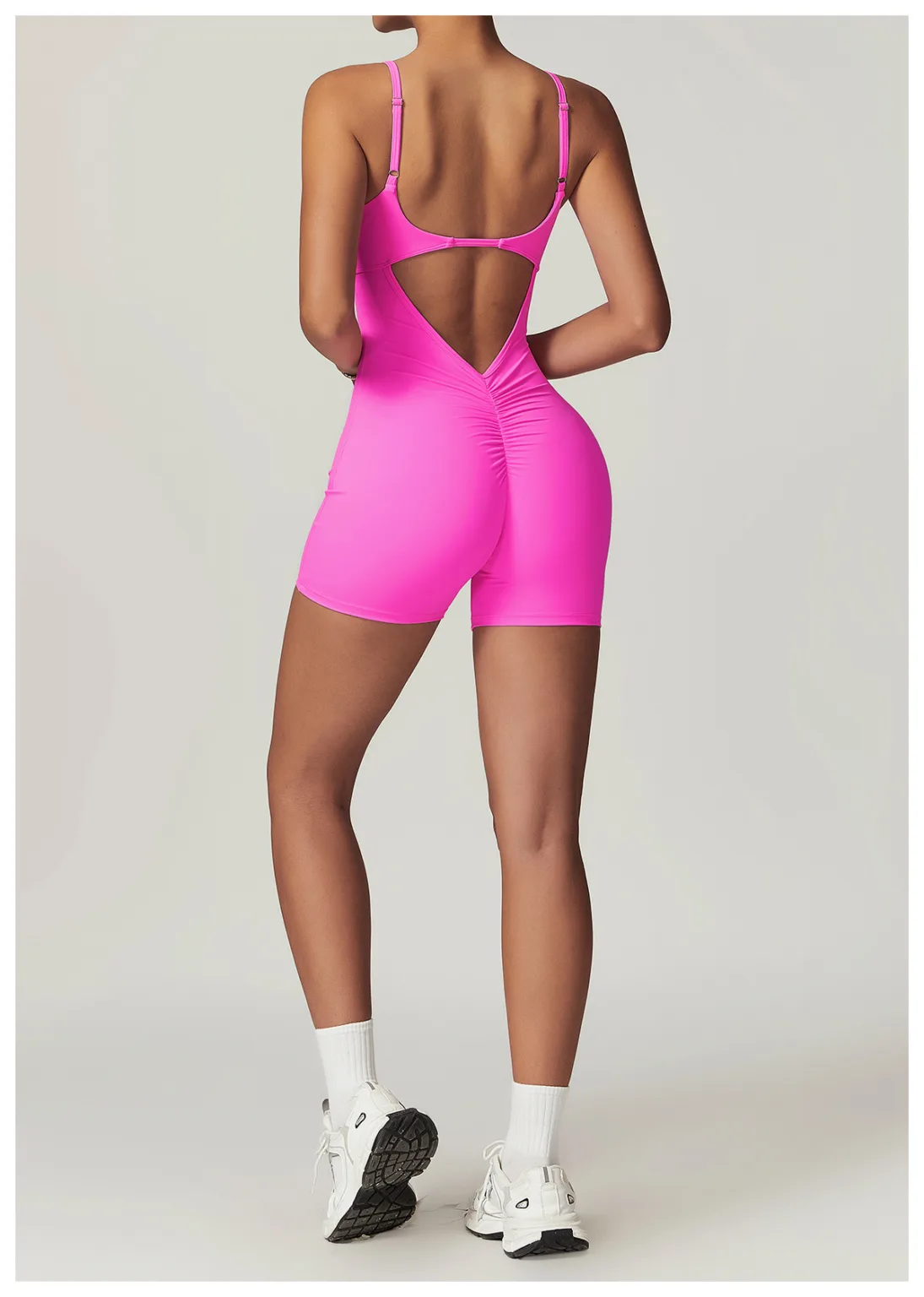 Zechuang European and American peach buttock lifting tight one-body yoga clothes women's naked quick-drying sports beautiful back fitness clothes 8698 - Image 5