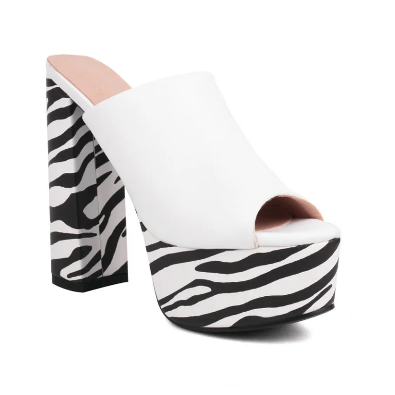 Cool slippers summer new waterproof platform thick sole thick heel ultra-high heel fish mouth sandals foreign trade women's outerwear cool slippers - Image 3