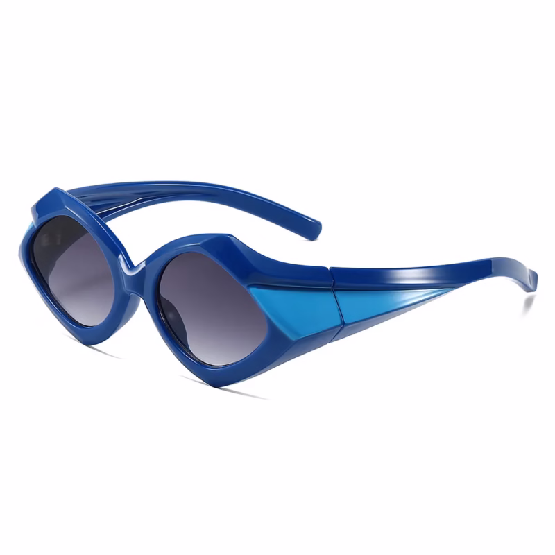 2024 New Cross-border Personalized Geometric Sunglasses European and American Trendy Internet Celebrity Triangle INS Hip Hop Color-Blocked Sunglasses - Image 8