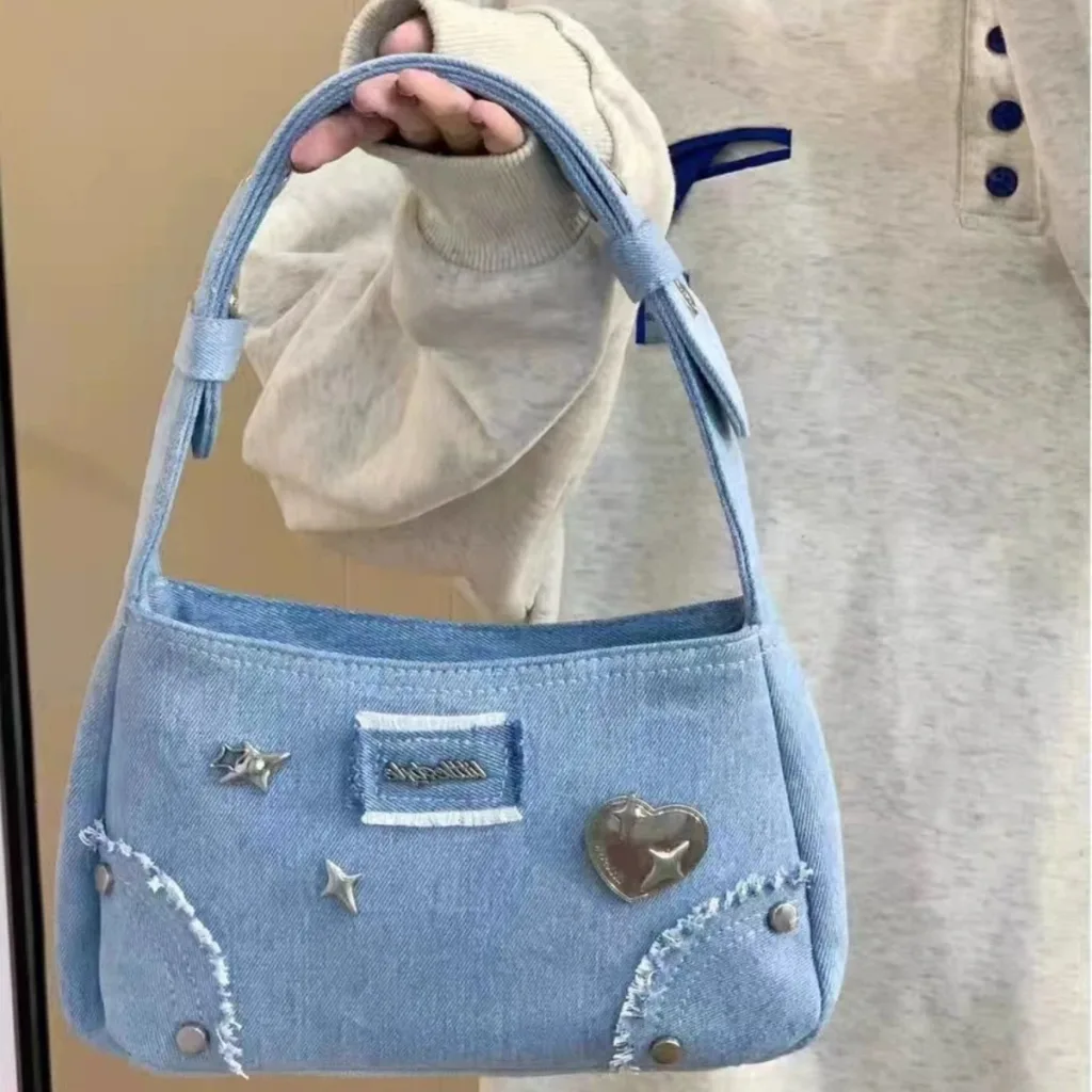 Niche Design Metal Star Cowboy Small Square Bag Armpit Bag 2024 New Vintage Commuter Handbag Shoulder Bag - Image 8