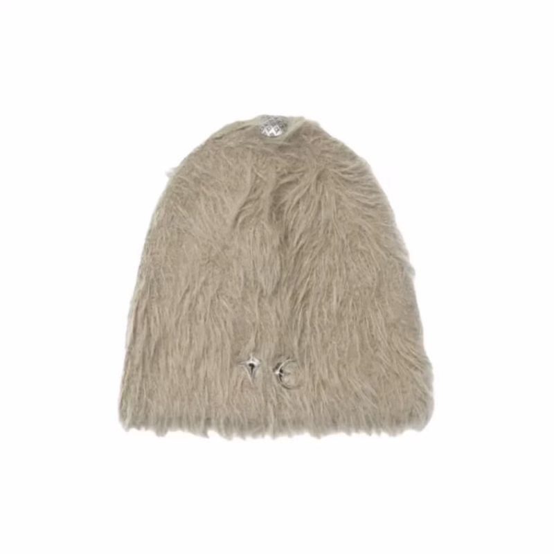 High version ThugClub24FW wheat spike pattern knitted long plush hat men's and women's couple watch same style warm cold hat - Image 2