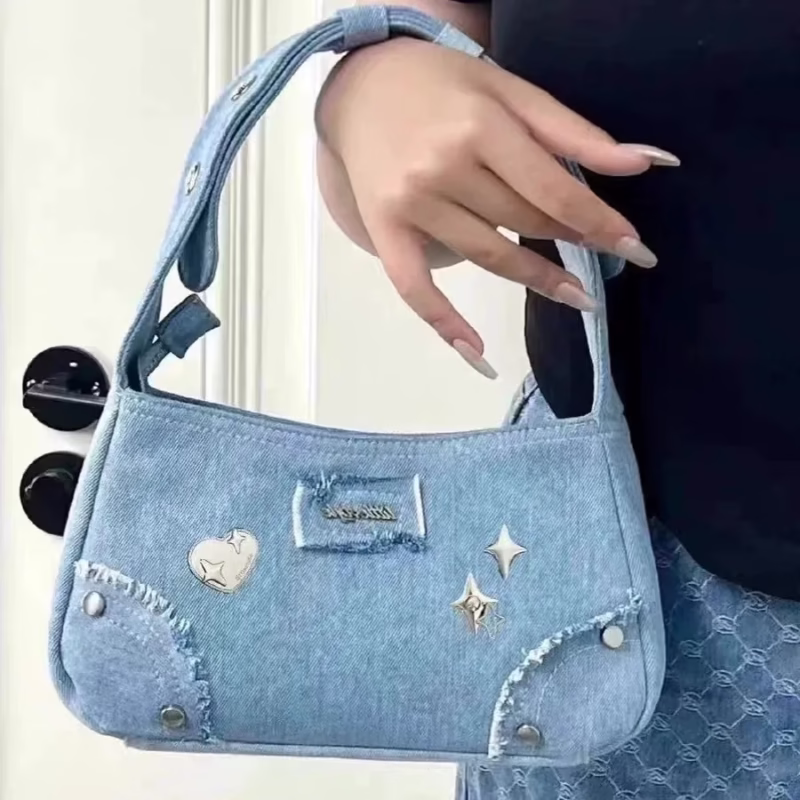 Niche Design Metal Star Cowboy Small Square Bag Armpit Bag 2024 New Vintage Commuter Handbag Shoulder Bag - Image 4