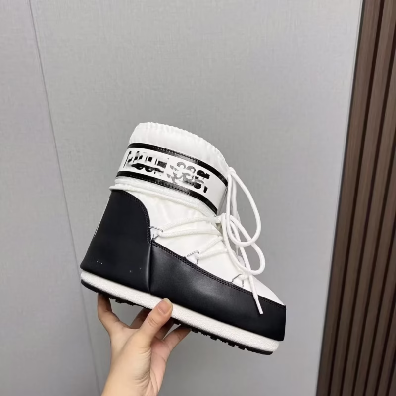 European and American 23 new Internet celebrity autumn and winter skiing space boots fashion round toe medium tube women's snow boots thickened moon shoes - Image 20
