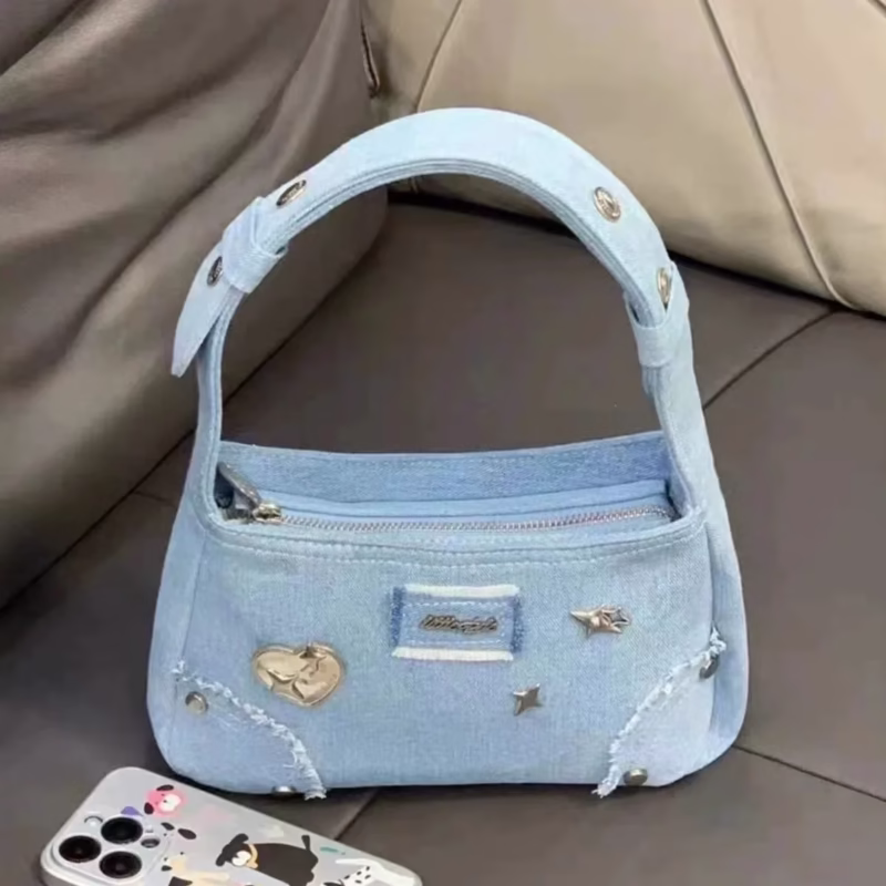 Niche Design Metal Star Cowboy Small Square Bag Armpit Bag 2024 New Vintage Commuter Handbag Shoulder Bag - Image 2