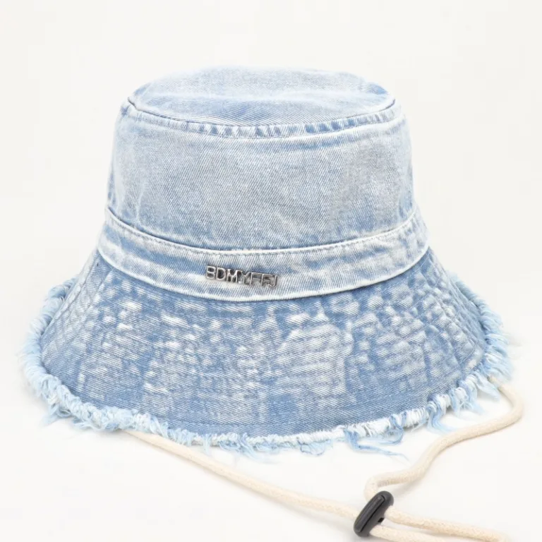 Denim fur edge washed fisherman hat women's retro versatile letter large brim windbreak hat fashion sun protection sunshade hat trend - Image 8
