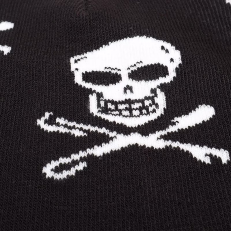 Autumn and winter cross-border striped skull knitted hat men's and women's Halloween hip-hop winter hat warm woolen hat no brim cold hat - Image 4