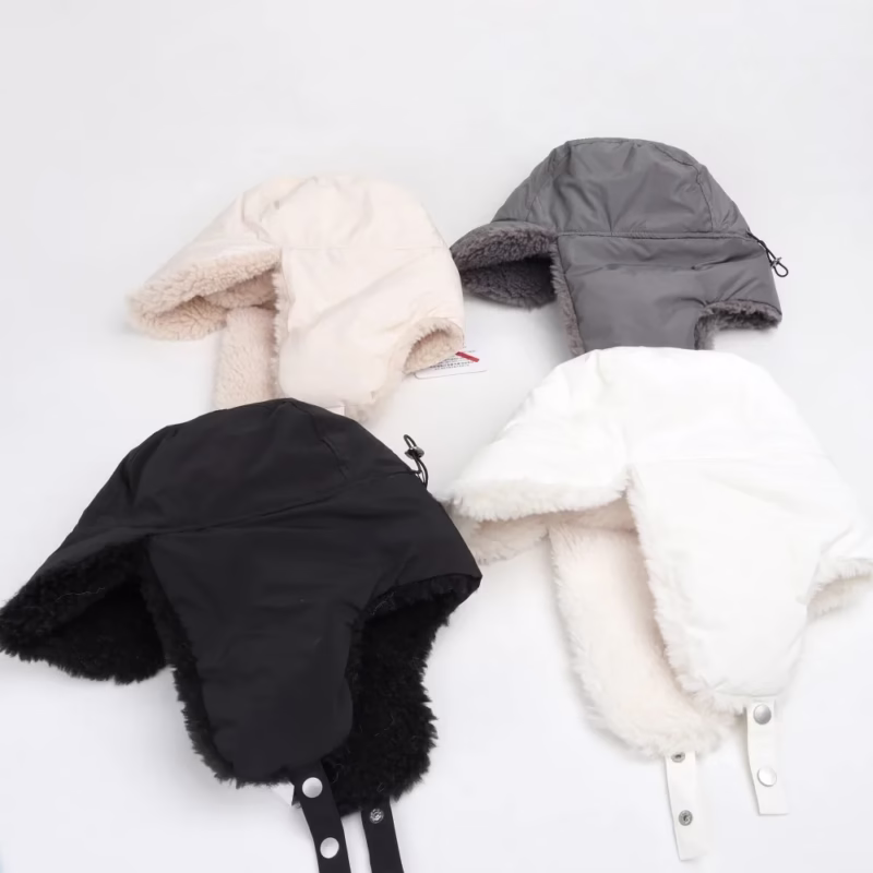 Autumn and winter plush thickened thunder hat men's outdoor warm windproof cycling hat lamb velvet earmuff pilot hat trend