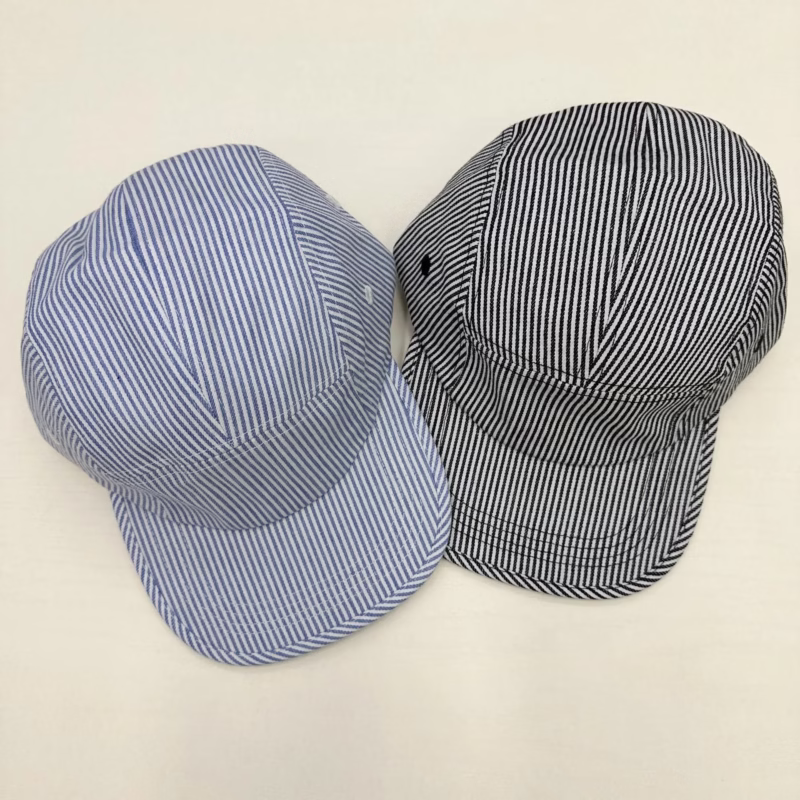 Japanese niche thin stripe college style cap men's casual versatile couple baseball cap sunshade hat five-piece hat women - Image 7
