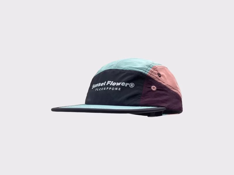 Light, thin, quick-drying outdoor flat-brimed hat, Japanese niche color-matched five-piece hat, street letter sunshade duck tongue hat for men and women