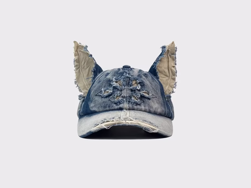 Street hipster personality dog ears can be fixed baseball cap men's and women's retro hip-hop washed hole duck tongue hat fashion - Image 4