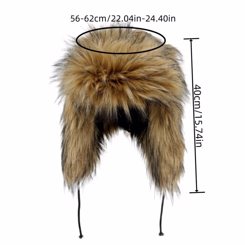 Foreign trade large brim new winter imitation rackoo hair Lei Feng hat thickened straw hat outdoor warm earmuff adult - Image 14
