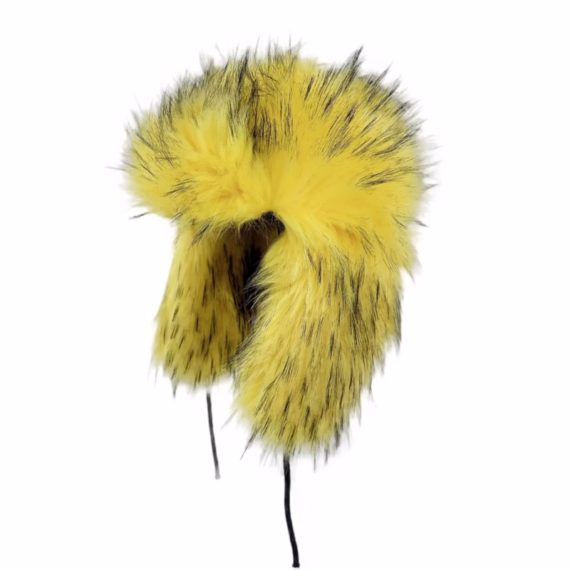 Foreign trade large brim new winter imitation rackoo hair Lei Feng hat thickened straw hat outdoor warm earmuff adult - Image 10