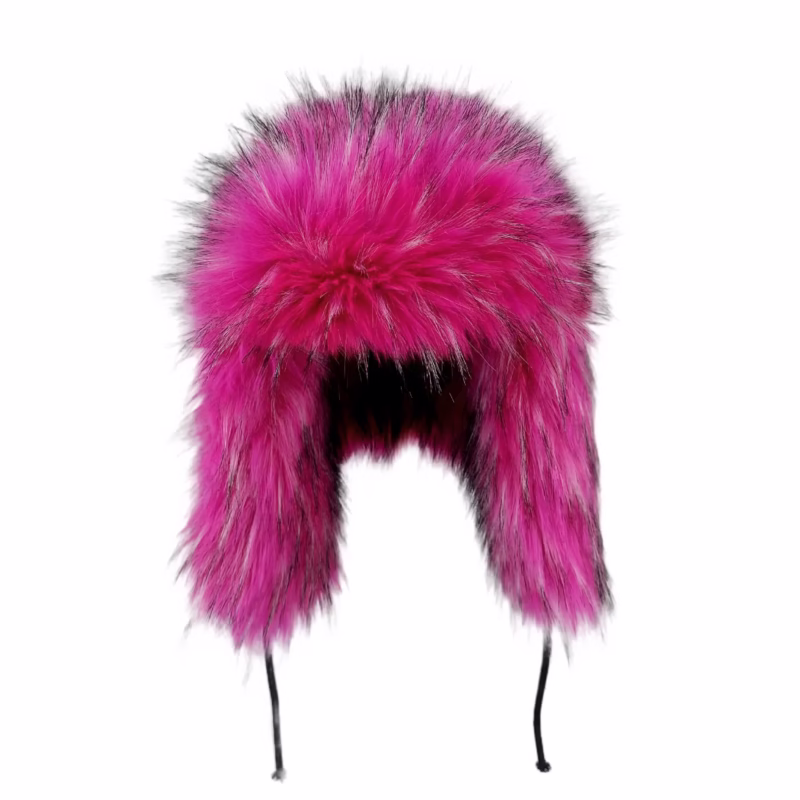 Foreign trade large brim new winter imitation rackoo hair Lei Feng hat thickened straw hat outdoor warm earmuff adult - Image 7