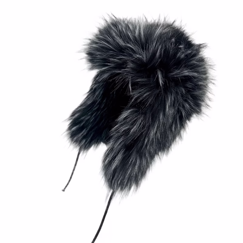 Foreign trade large brim new winter imitation rackoo hair Lei Feng hat thickened straw hat outdoor warm earmuff adult - Image 6