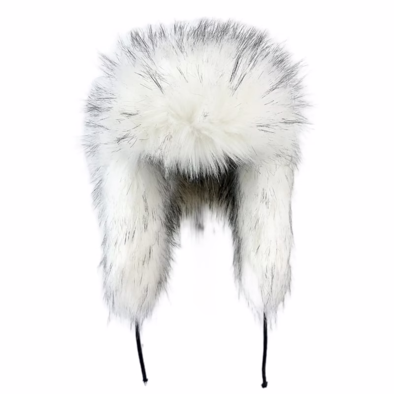 Foreign trade large brim new winter imitation rackoo hair Lei Feng hat thickened straw hat outdoor warm earmuff adult - Image 5
