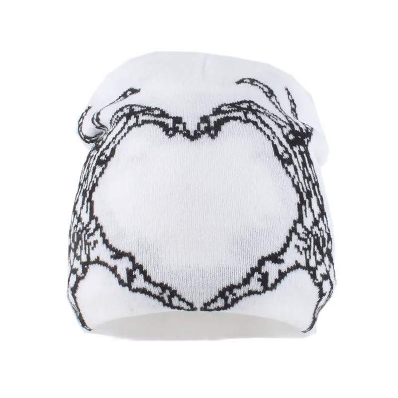 2024 autumn and winter cross-border new hip-hop peach heart finger jacquard wool hat that women's unisex y2k sweater knitted hat