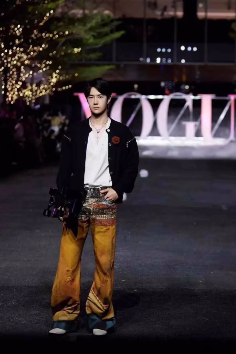 Correct high version AC+2025 new Wang Yibo's same 3D printing machete ne men's and women's same jeans - Image 3