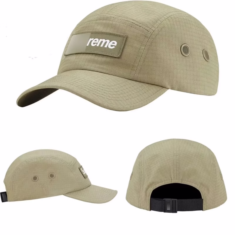 WASHED CHINO TWILL CAMP CAP Leopard Baseball Cap Tannin Leather Buckle Cowboy Casual Hat Fashion - Image 3