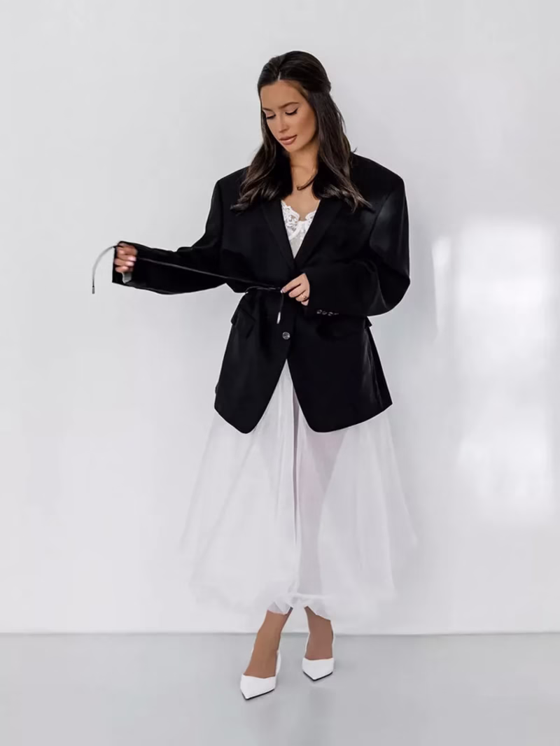 Black sexy transparent mesh high-waisted skirt 2025 European and American spring and summer fashion new cross-border wholesale puffy skirt - Image 9