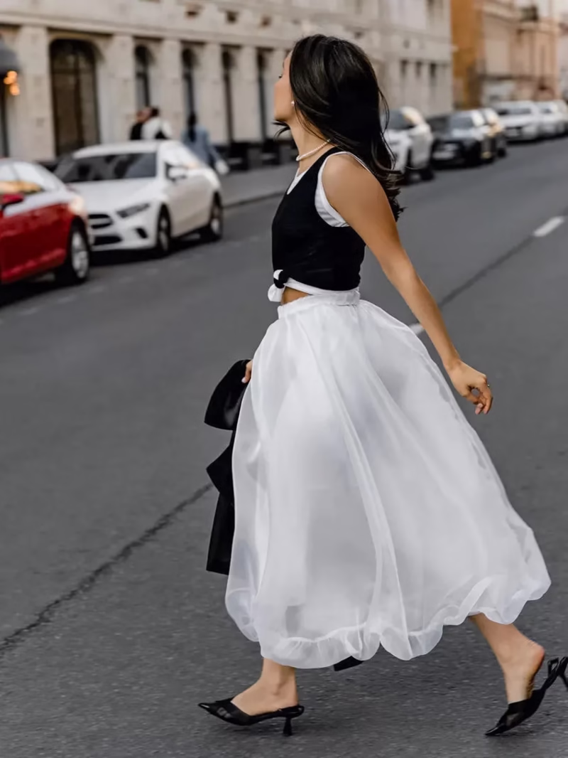 Black sexy transparent mesh high-waisted skirt 2025 European and American spring and summer fashion new cross-border wholesale puffy skirt - Image 7