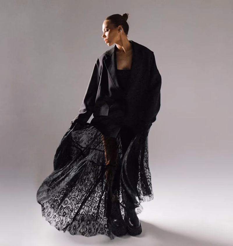 Black sexy transparent lace high-waisted commuting skirt 2025 European and American new fashion foreign trade cross-border long skirt women - Image 5