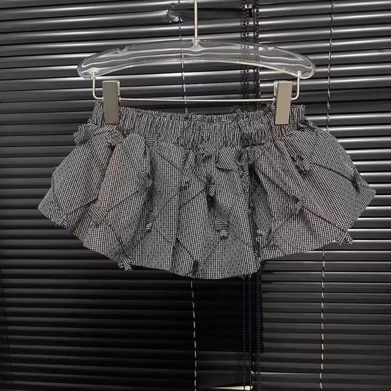 Gray retro playful fashionable exquisite plaid personality versatile slimming short skirt women 2025 spring new - Image 4