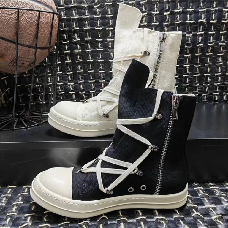 RO fashion shoes summer high-top men's and women's street hip-hop board shoes five-pointed star mesh rivet sole niche design high-top canvas shoes