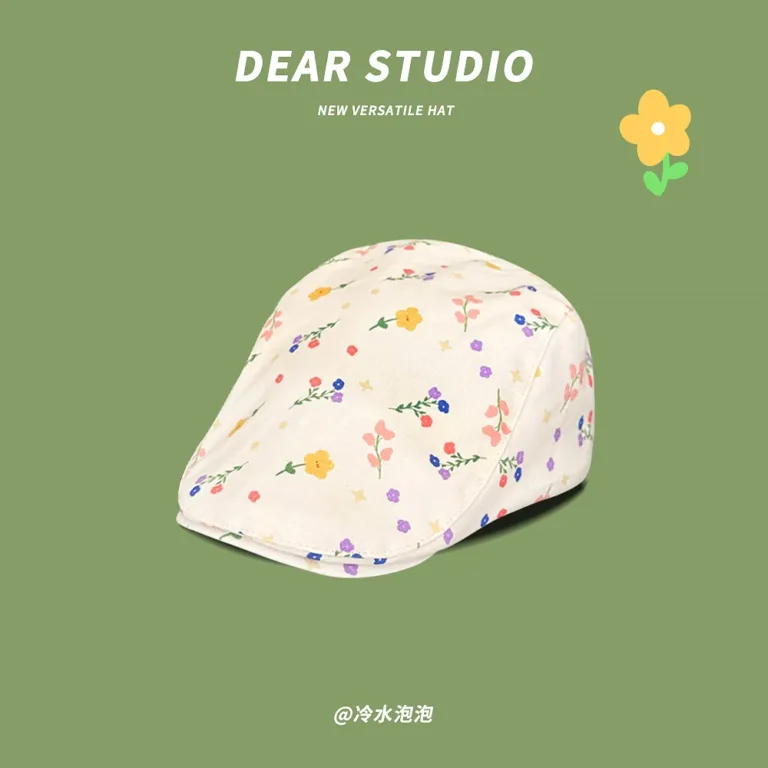 Cute graffiti forward hat women's retro personality weird beret men's and women's versatile face small short brim painter's hat - Image 11