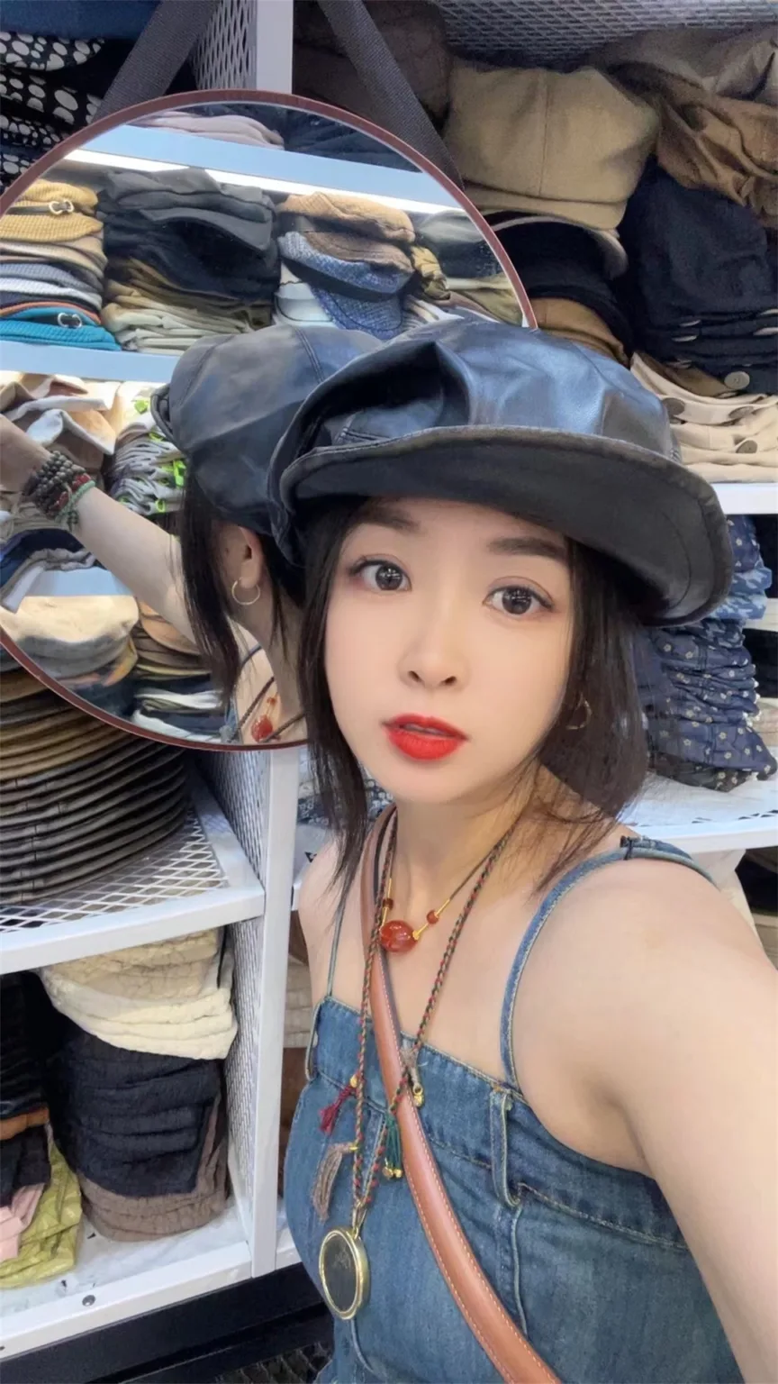 Niche design irregular pleated PU piberet hat women's autumn and winter Korean version retro newspaper hat duck tongue octagonal hat - Image 8
