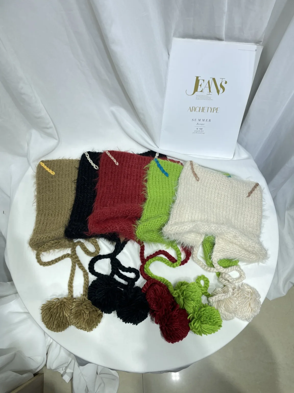 Japanese cute cat ears plush knitted sweater hat women's autumn and winter warm ear protection versatile wool ball woolen hat trend