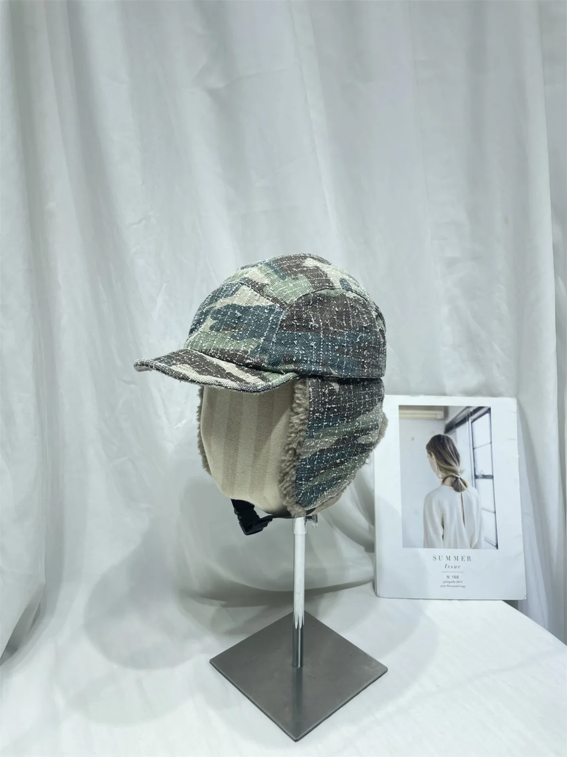 American retro brushed camouflage duck tongue thunder hat men's and women's autumn and winter outdoor thickened warm windproof pilot hat