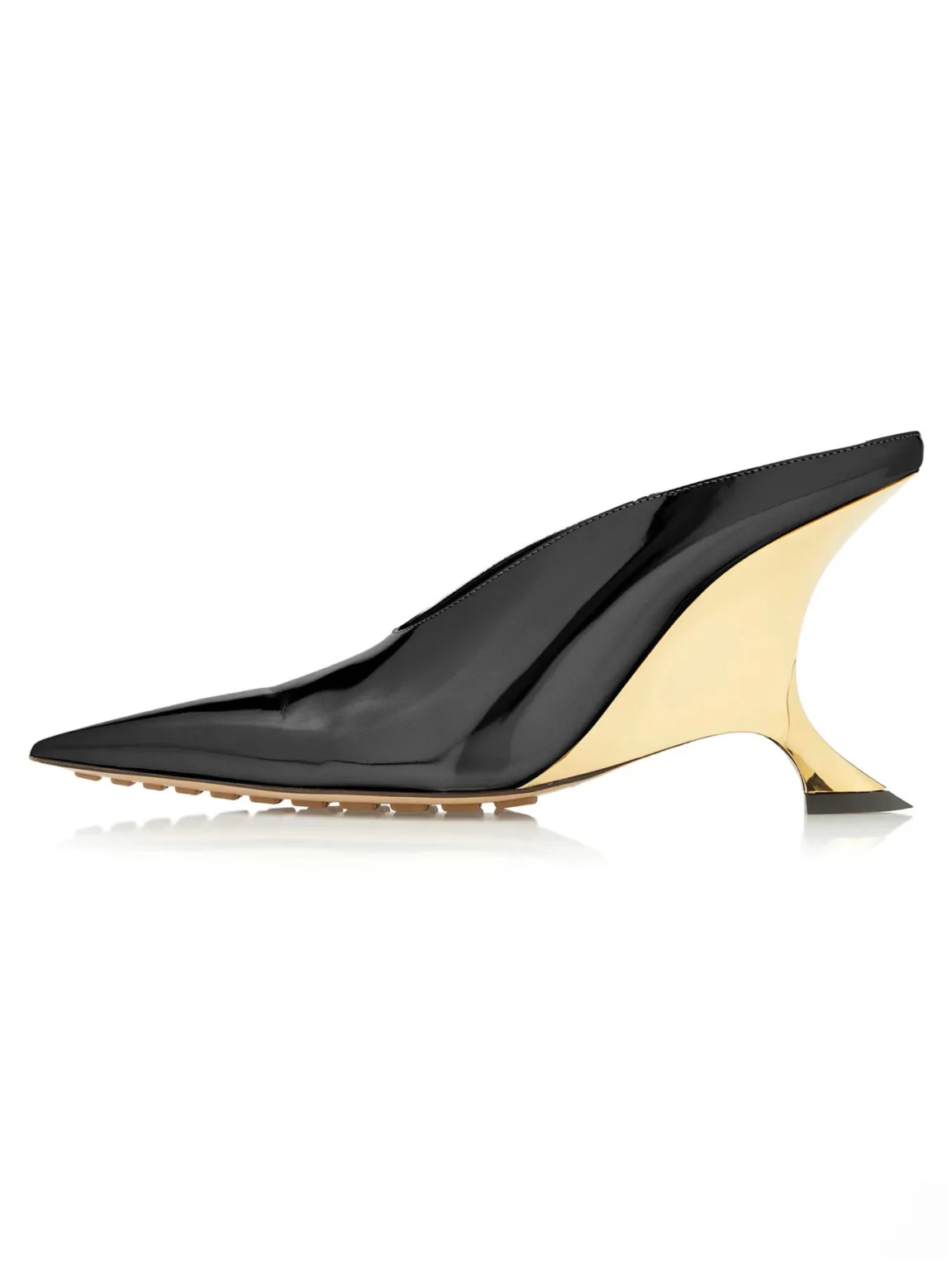 Summer pointed toe shallow mouth shiny leather slope heel slippers 2023 foreign trade cross-border silver high-heeled elegant wrap-toe cool slippers - Image 11