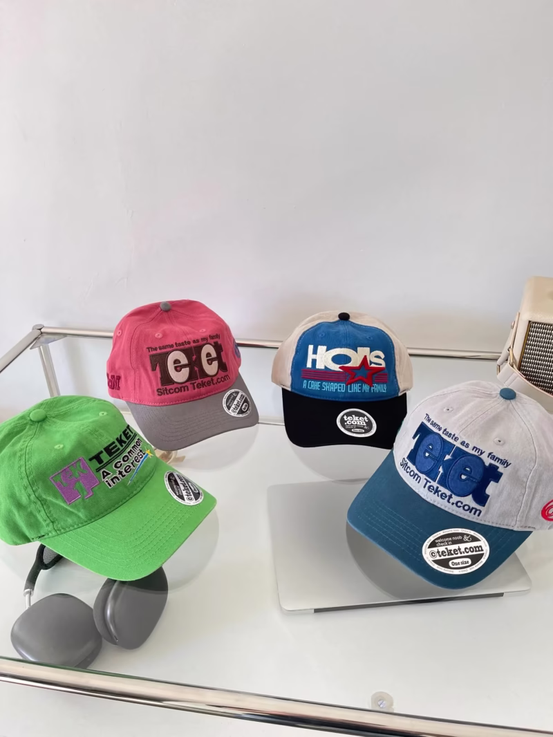 American retro letter embroidered cap women's niche street soft top baseball cap fashion brand contrasting cap - Image 8