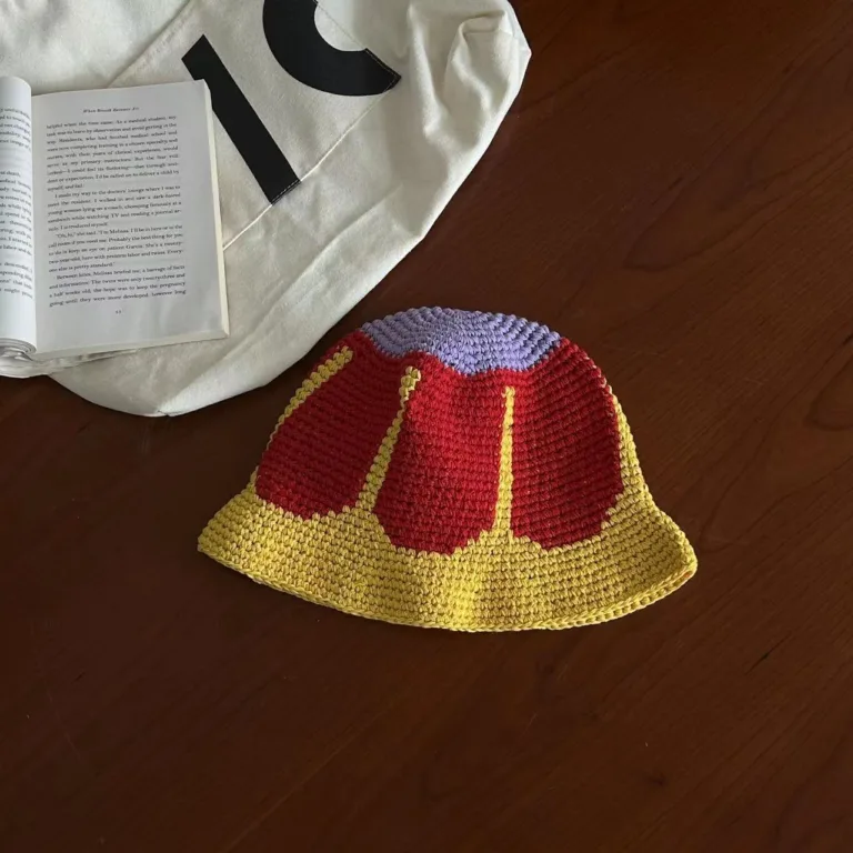 Summer thin cotton knitting niche retro fashionable color-blocked fisherman's hat sun protection sunshade handmade basin hat men and women - Image 6