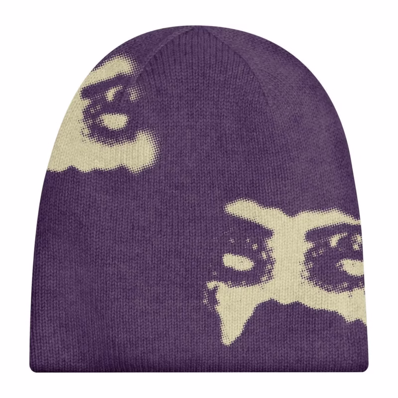 2023 European and American character pattern jacquard simple fashion brimless hat hot girl street warm casual knitted hat wool - Image 8