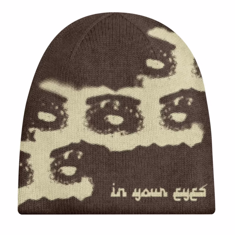 2023 European and American character pattern jacquard simple fashion brimless hat hot girl street warm casual knitted hat wool - Image 9